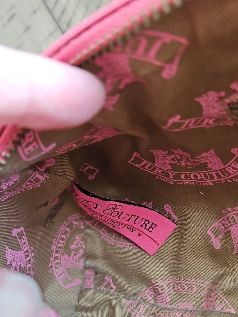 Y2K Juicy Couture Pink Straw Leather Trim Bag with Cherry Charm Coquette Rare - Picture 15 of 16